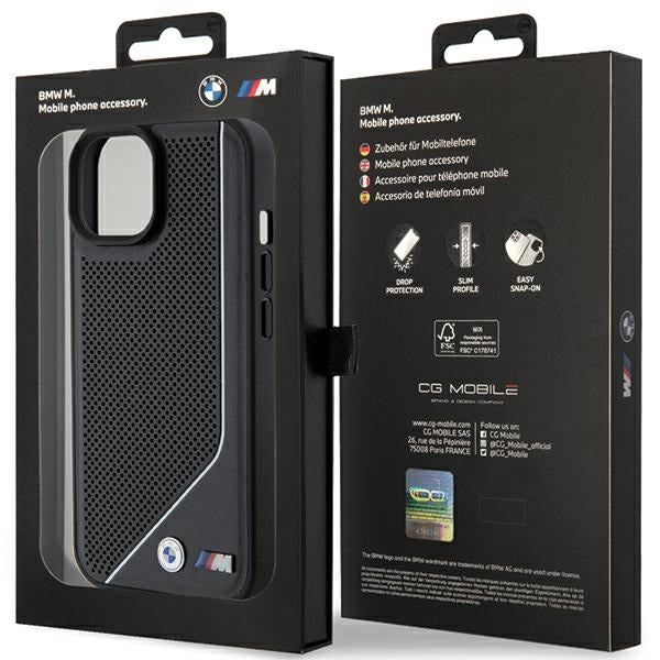 BMW Perforated Twisted Line MagSafe Case for iPhone 15/14/13 - Black