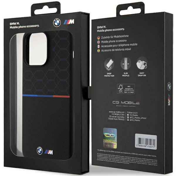 BMW M Silicone Pattern MagSafe case for iPhone 15 Pro Max - black