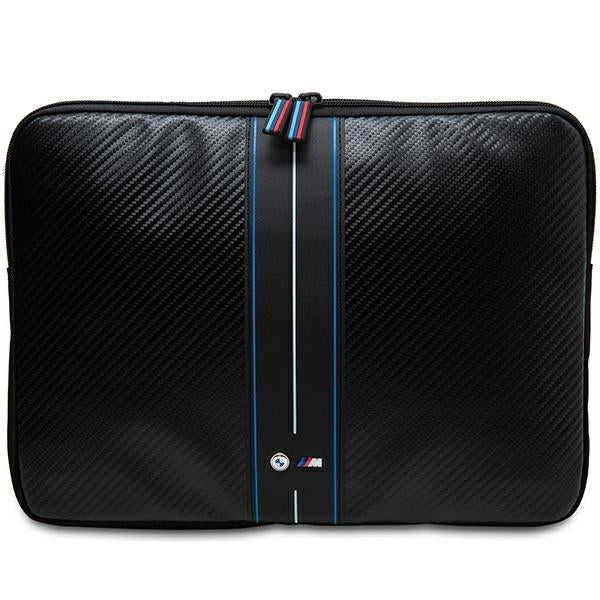 BMW Carbon &amp; Blue Stripe sleeve for a 16" laptop - black