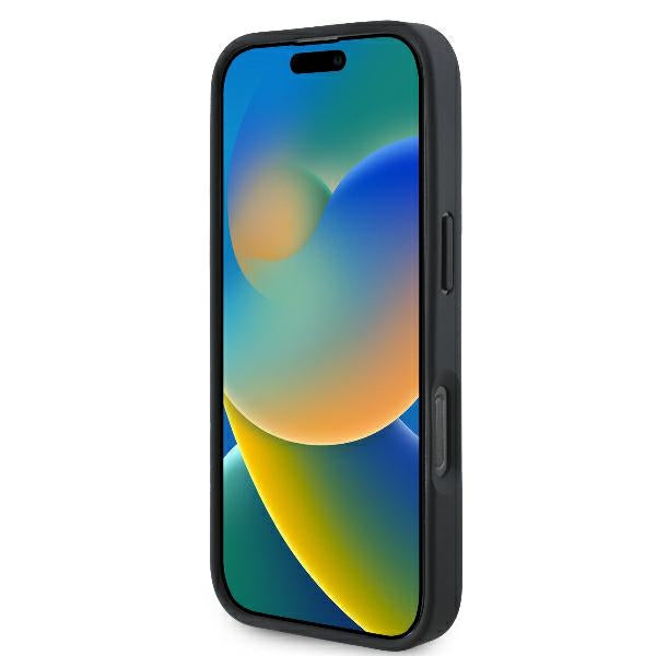 BMW Signature Leather Half Textured &amp; Circle MagSafe case for iPhone 16 Pro - black