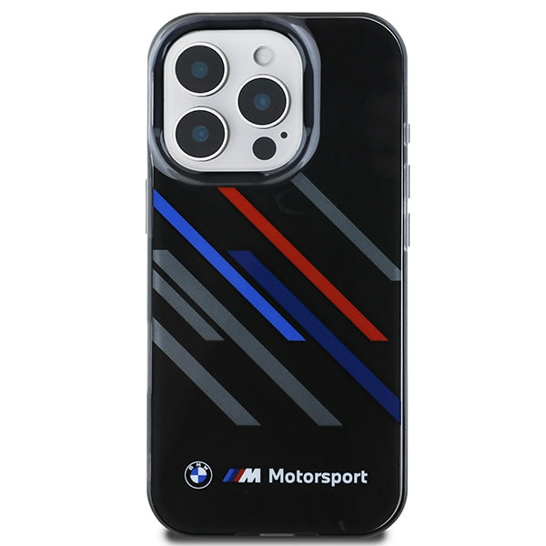 BMW Motosport IML Random Stripes iPhone 16 Pro Case - Black
