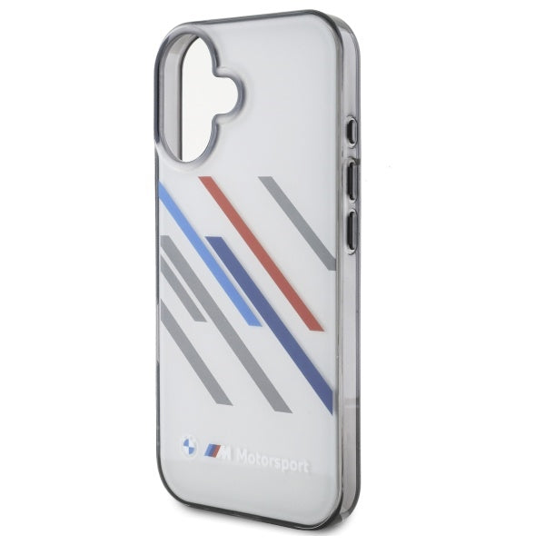 BMW Motosport IML Random Stripes iPhone 16 Plus Case - Gray