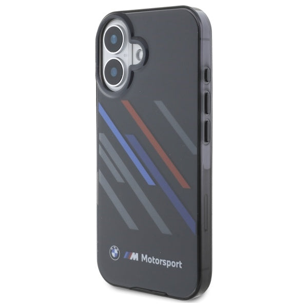 BMW Motosport IML Random Stripes iPhone 16 Plus Case - Black