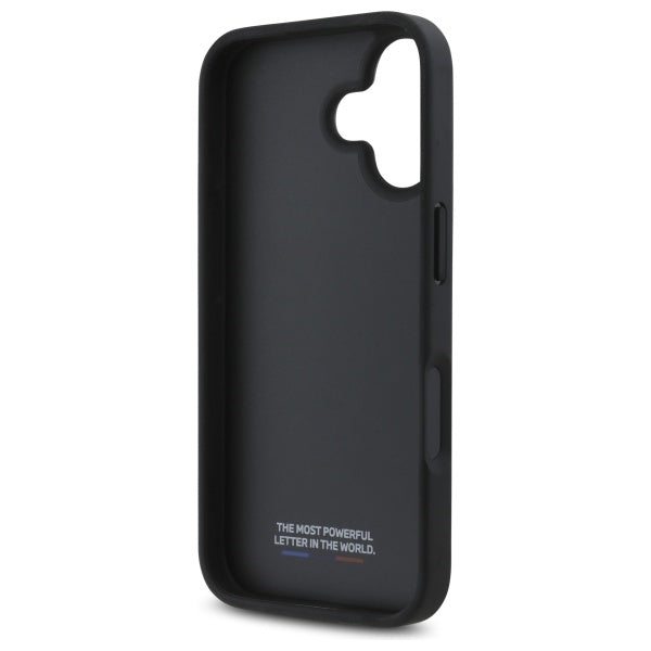 BMW M Perforated Tricolor Detail Line iPhone 16 Case - Black