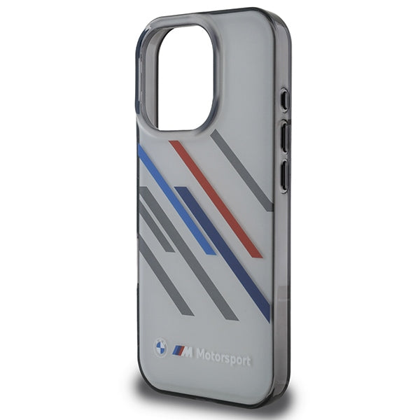 BMW Motosport IML Random Stripes iPhone 16 Pro Max Case - Gray