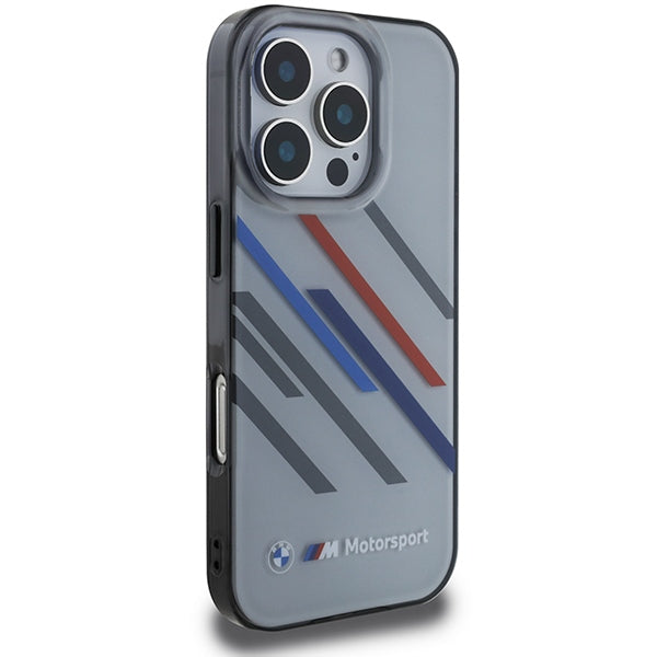 BMW Motosport IML Random Stripes iPhone 16 Pro Max Case - Gray