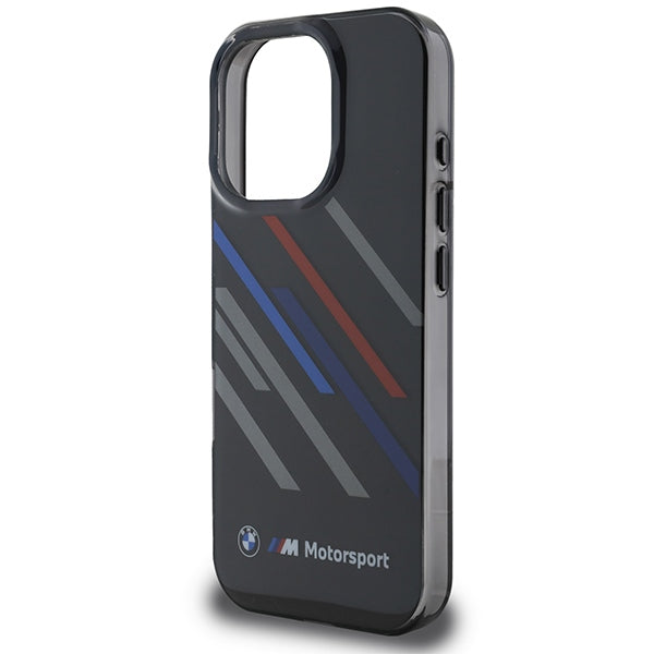 BMW Motosport IML Random Stripes iPhone 16 Pro Max Case - Black