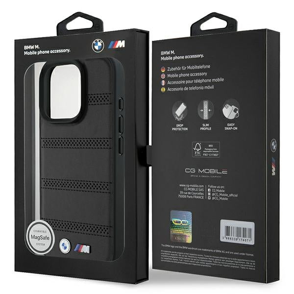 BMW M Perforated And Stitched Line MagSafe case for iPhone 16 Pro - black