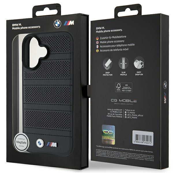 BMW M Perforated And Stitched Line MagSafe case for iPhone 16 - black