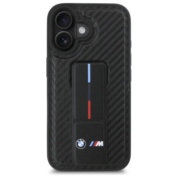 BMW M Grip Stand Smooth and Carbon case for iPhone 16 - black