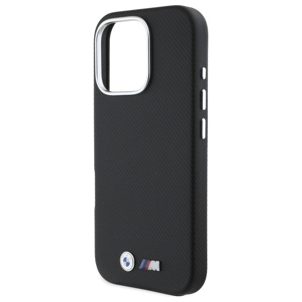 BMW M Edition Kevlar Wrapped Metal iPhone 16 Pro Max Case - Black
