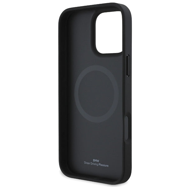 BMW Sign Leather Textured and Line MagSafe iPhone 16 Pro Case - Gray