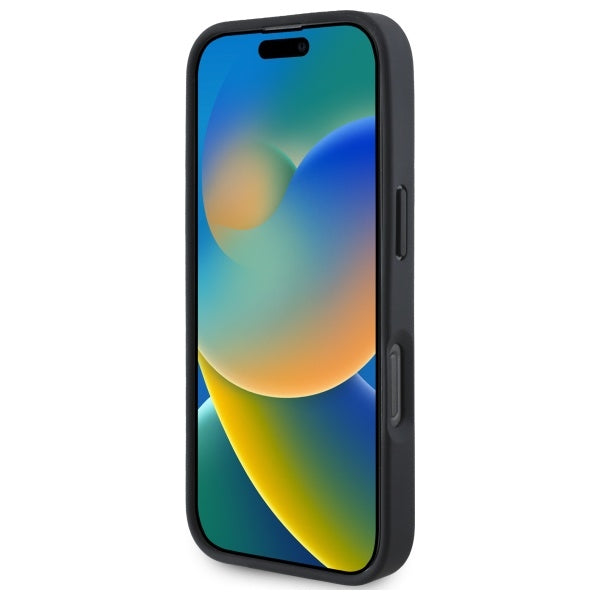 BMW Sign Leather Diamond Metal Logo MagSafe iPhone 16 Pro Case - Black