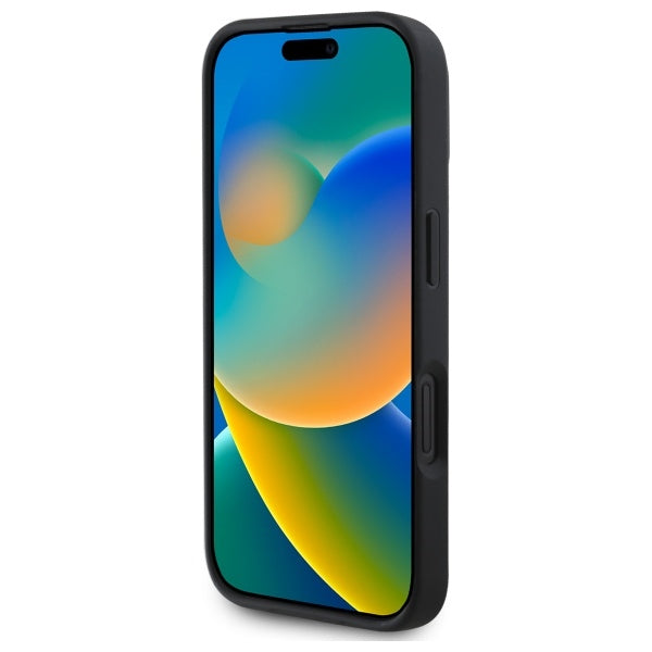 BMW Sign Leather Diamond Metal Logo MagSafe iPhone 16 Case - Black