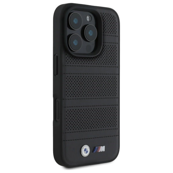 BMW M Perforated And Stitched Line MagSafe case for iPhone 16 Pro Max - black