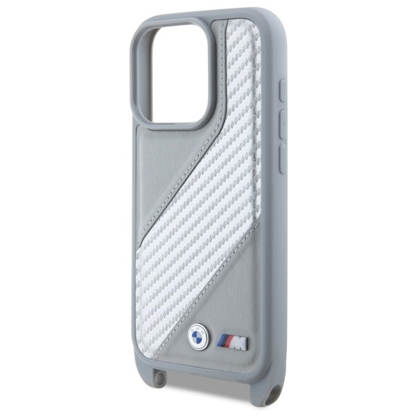 BMW M Edition Carbon Stripe &amp; Strap iPhone 16 Pro Case - Gray