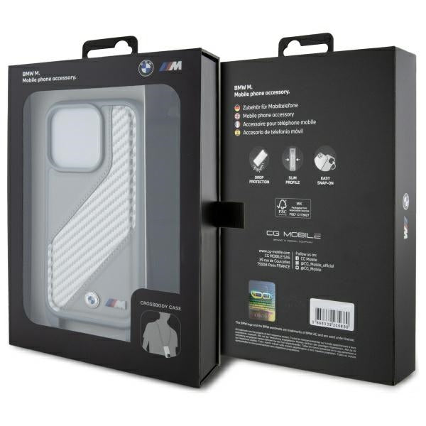 BMW M Edition Carbon Stripe &amp; Strap iPhone 16 Pro Case - Gray