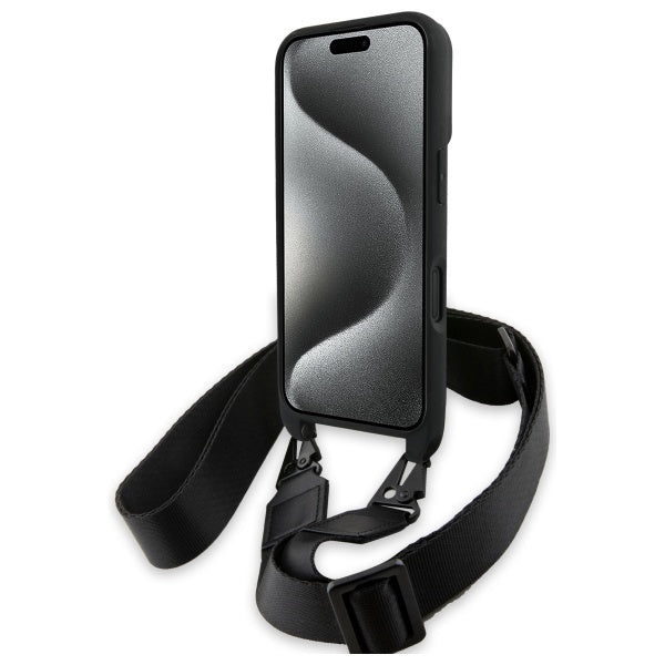 BMW M Edition Carbon Stripe &amp; Strap iPhone 16 Plus Case - Black