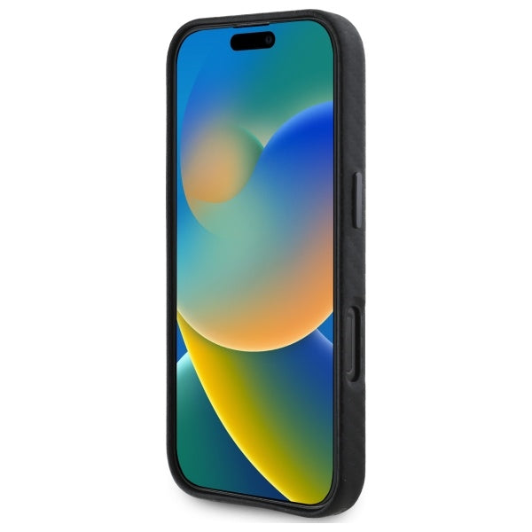 BMW Carbon Wrapped Metal iPhone 16 Pro Max Case - Black