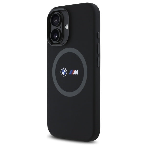 BMW M Silicone Printed Ring MagSafe iPhone 16 Case - Black