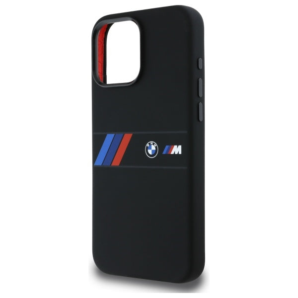 BMW Silicone Middle Stripe MagSafe Case for iPhone 16 Pro Max - Black