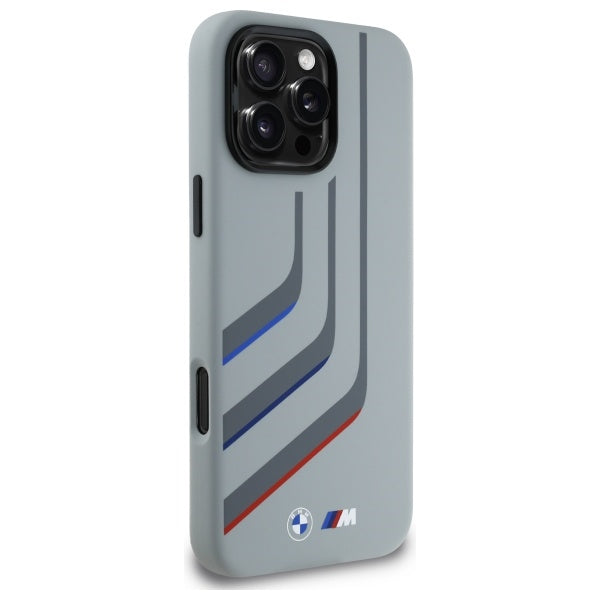 BMW Silicone Turning Lines MagSafe Case for iPhone 16 Pro Max - Gray