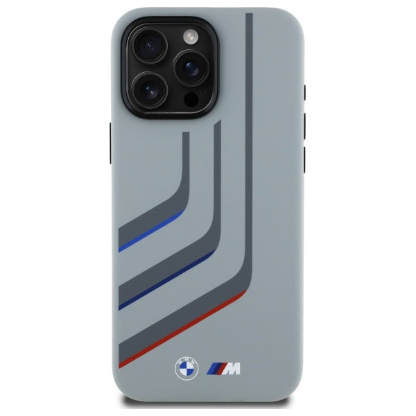 BMW Silicone Turning Lines MagSafe Case for iPhone 16 Pro Max - Gray