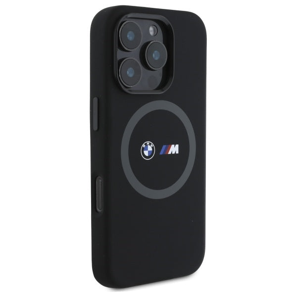 BMW M Silicone Printed Ring MagSafe Case for iPhone 16 Pro Max - Black