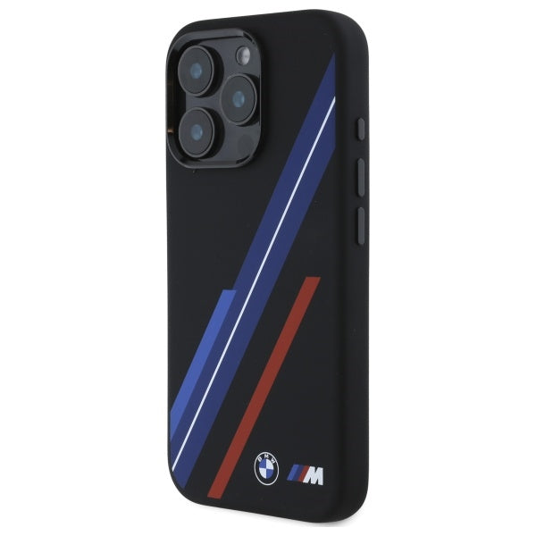 BMW Silicone Random Lines MagSafe Case for iPhone 16 Pro Max - Black