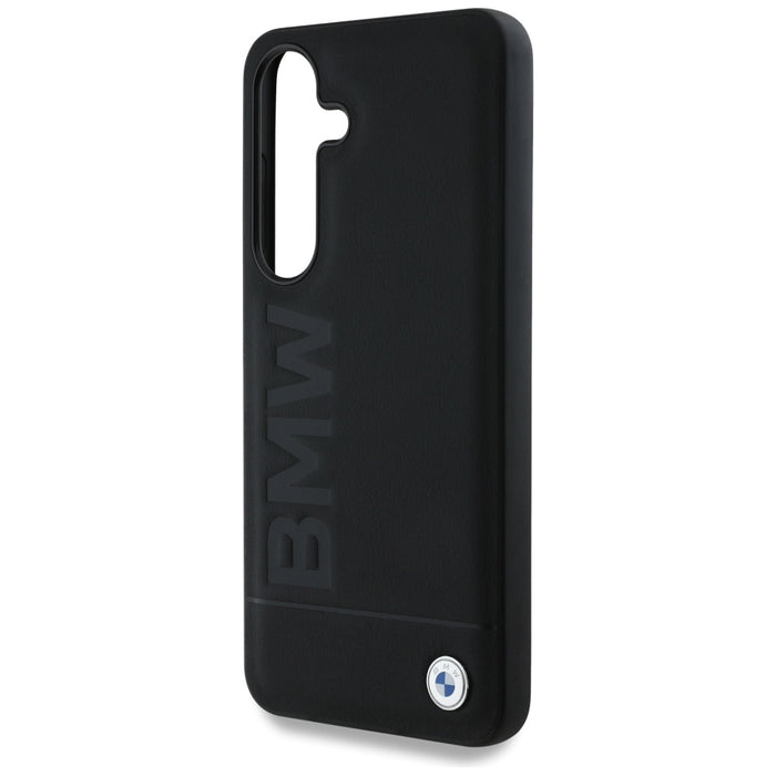 BMW Leather Big Wordmark Case for Samsung Galaxy S25 - Black