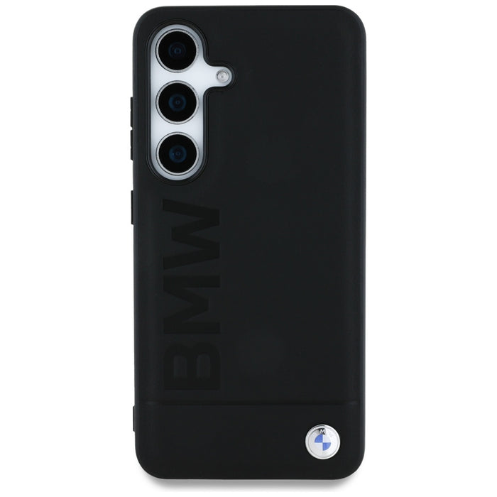 BMW Leather Big Wordmark Case for Samsung Galaxy S25+ - Black