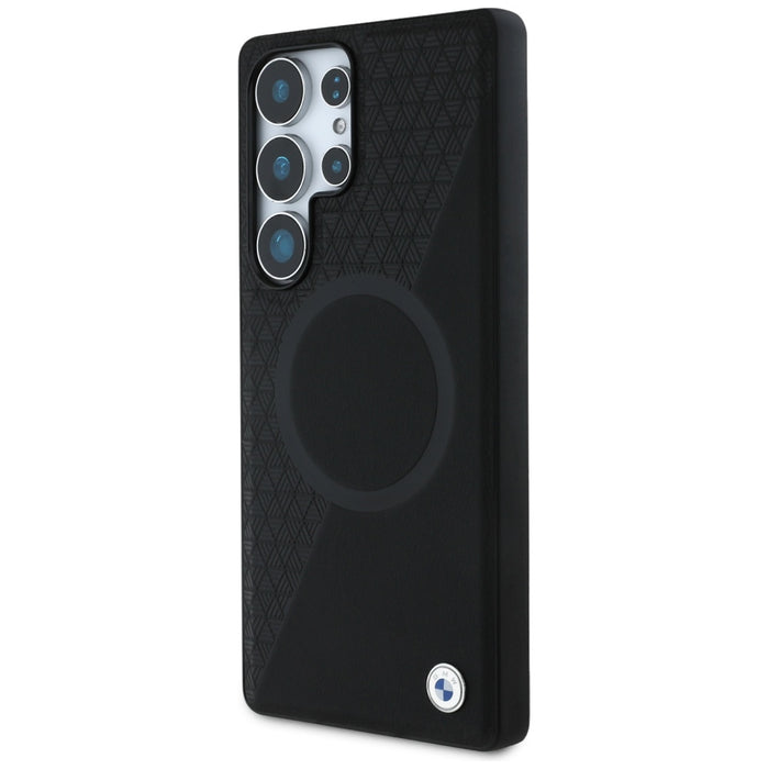 BMW Leather Half Textured MagSafe Case for Samsung Galaxy S25 Ultra - Black