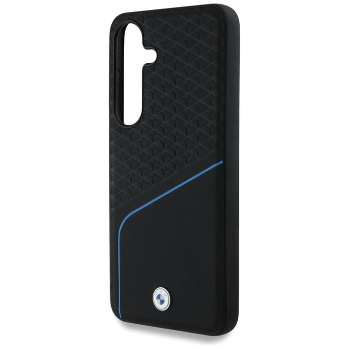 BMW Leather Textured and Smooth MagSafe Case for Samsung Galaxy S25 - Black