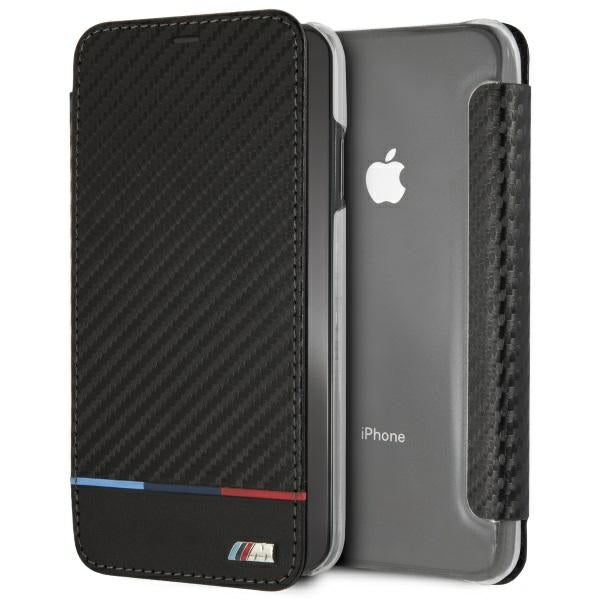 BMW Carbon Tricolor Stripe iPhone XS Max Case - Black