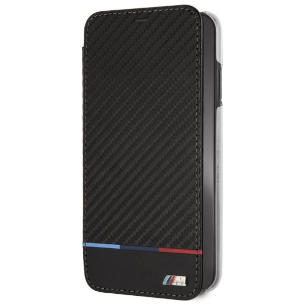 BMW Carbon Tricolor Stripe iPhone XS Max Case - Black