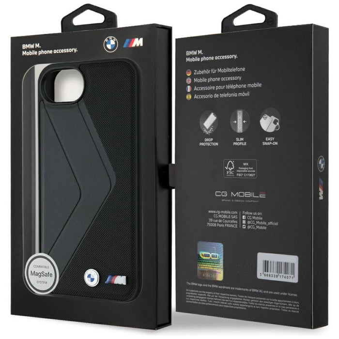 BMW Oversized Stripes MagSafe case for iPhone 16e - black