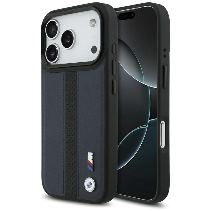 BMW M Perforated Stripe Logo MagSafe Case for iPhone 17 Pro - Navy Blue