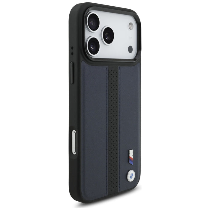 BMW M Perforated Stripe Logo MagSafe Case for iPhone 17 Pro Max - Navy Blue