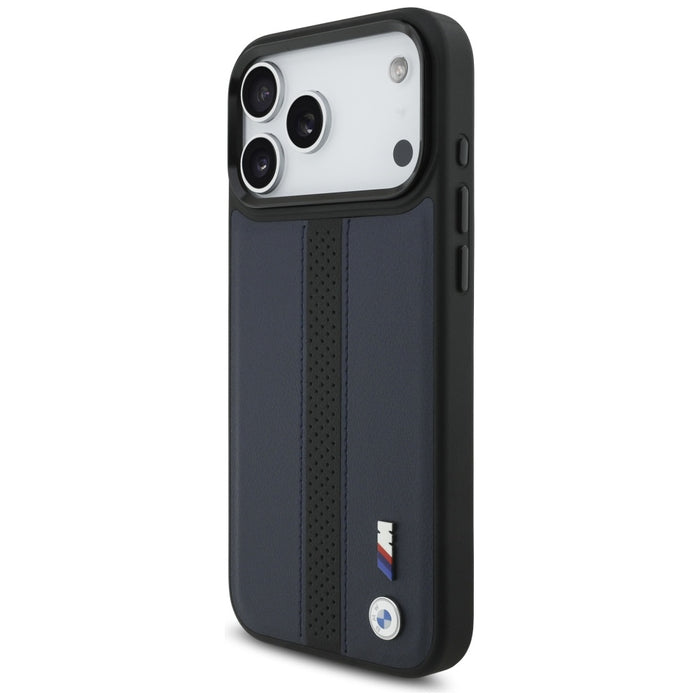 BMW M Perforated Stripe Logo MagSafe Case for iPhone 17 Pro Max - Navy Blue