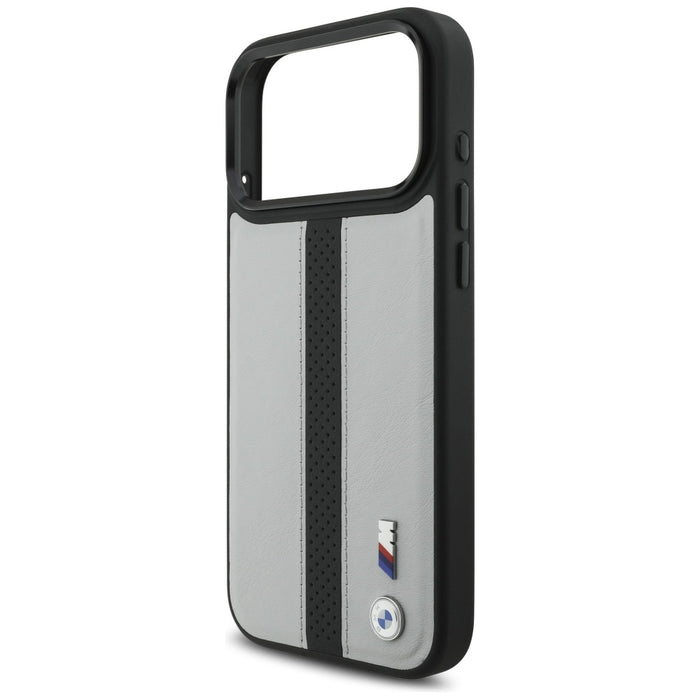 BMW M Perforated Stripe Logo MagSafe Case for iPhone 17 Pro Max - Gray