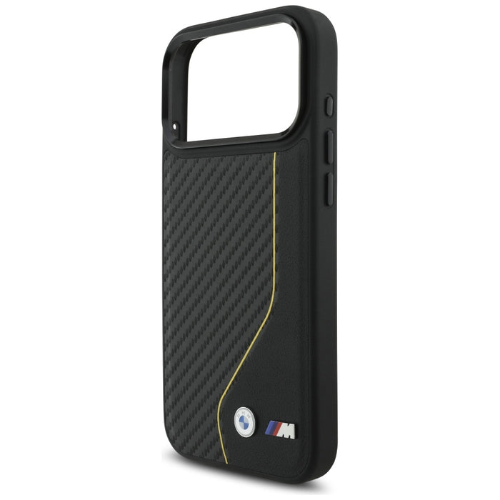 BMW M Carbon Line &amp; Logo MagSafe Case for iPhone 17 Pro Max - Yellow