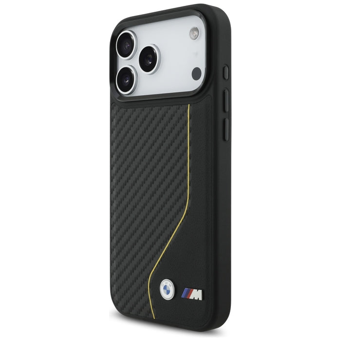 BMW M Carbon Line &amp; Logo MagSafe Case for iPhone 17 Pro Max - Yellow