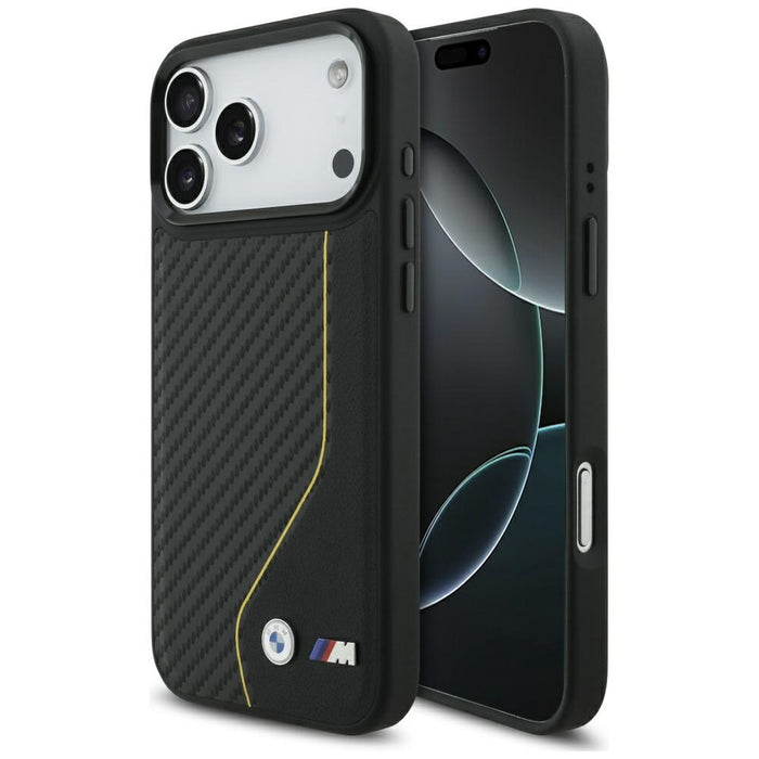 BMW M Carbon Line &amp; Logo MagSafe Case for iPhone 17 Pro Max - Yellow