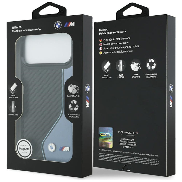 BMW M Carbon Logo MagSafe Case for iPhone 17 Pro Max - Blue