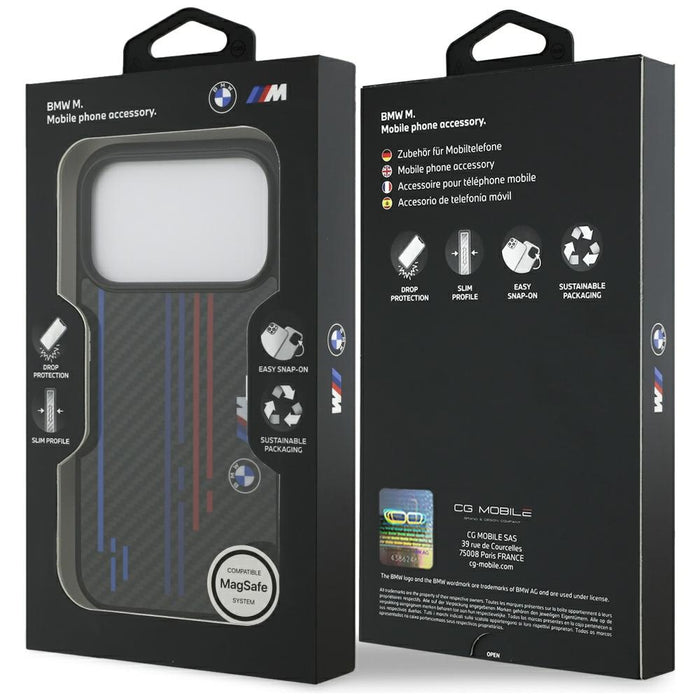 BMW M Kevlar Lines &amp; Logo MagSafe Case for iPhone 17 Pro - Black