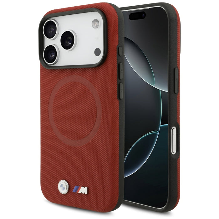 BMW M FW Metal Logo MagSafe Case for iPhone 17 Pro - Red