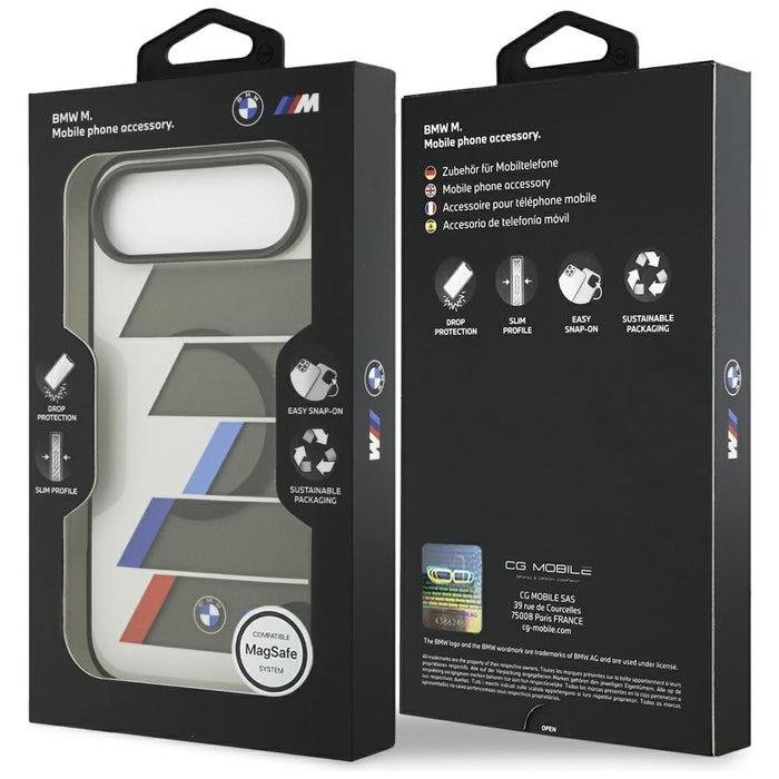 BMW M IML Metal Buttons Tricolor Lines MagSafe Case for iPhone Air - Gray