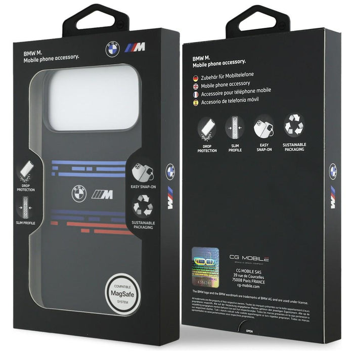 BMW M Silicon Horizontal Line MagSafe Case for iPhone 17 Pro Max - Black