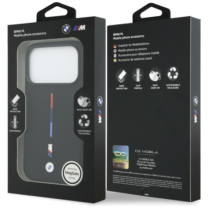 BMW M Silicon Tricolor Line MagSafe Case for iPhone 17 Pro - Black