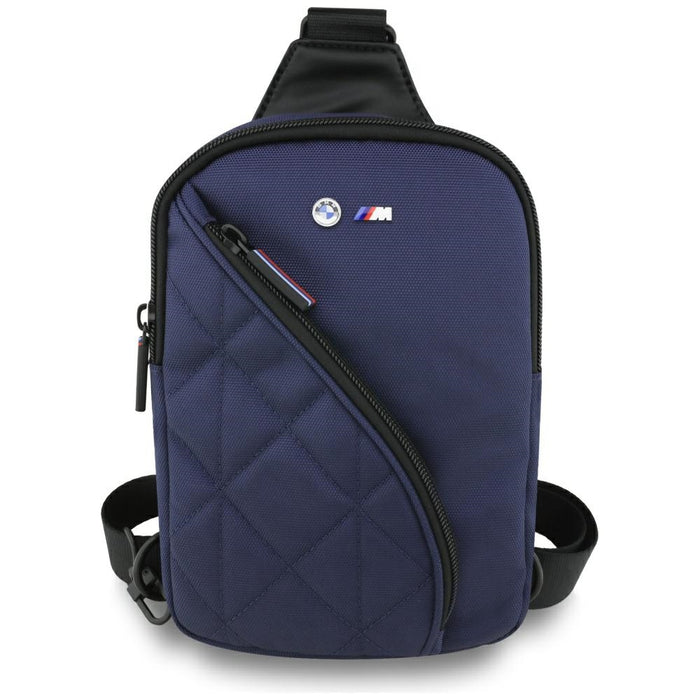 BMW Nylon Pocket &amp; Metal Logo Crossbody Phone Bag - Navy Blue